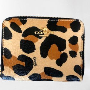 Coach Zip Around Wallet Leopard